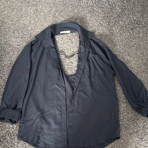 OAK + FORT Dark Gray / Blue Shirt